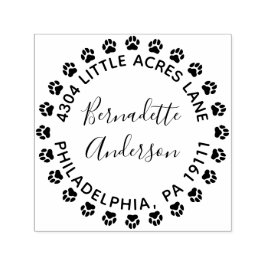 Pootafdruk Ronde Retouradres Stempel Zelfinktend