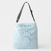 Pootafdruk van ijsbeer crossbody tas (Achterkant)