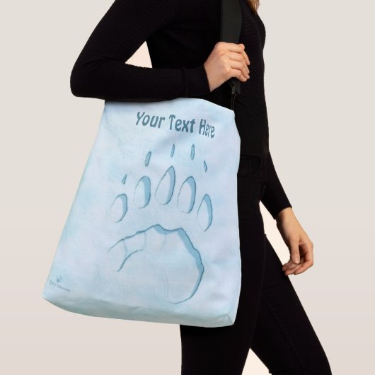 Pootafdruk van ijsbeer crossbody tas (Dichtbij)