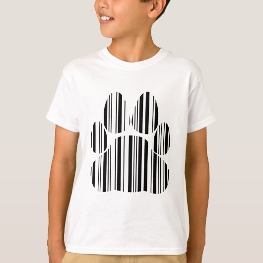 POOTAFDRUK VAN KATTEN STAAFCODE Katachtige streepj T-shirt (Voorkant)