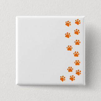 pootafdruk - voeg je eigen naam of hondenras toe vierkante button 5,1 cm