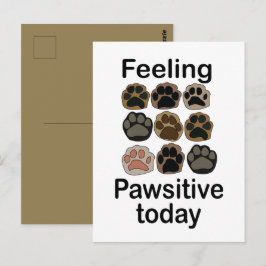 Pootafdruk Voelt Pawsitief Vandaag Laten we Pooten Briefkaart
