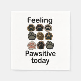 Pootafdruk Voelt zich Positief Vandaag Verjaardag Servet
