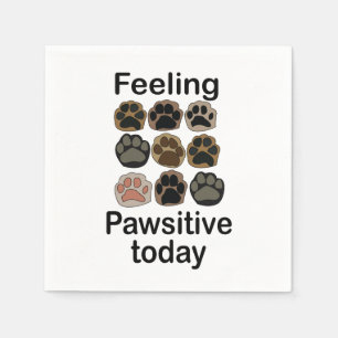 Pootafdruk Voelt zich Positief Vandaag Verjaardag Servet