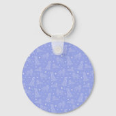 Pootafdrukcookies Lichtblauw Patroon Monogram Sleutelhanger (Achterkant)
