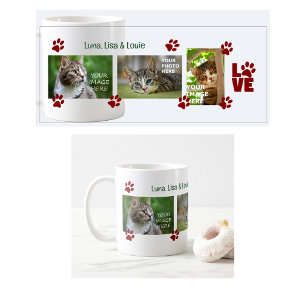 Pootafdrukken 3 Katten Foto's Namen Modern Mooie N Koffiemok
