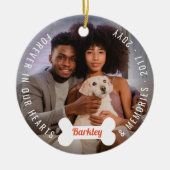 Pootafdrukken & Botten Hond Lieverd Huisdier Herde Keramisch Ornament (Voorkant)