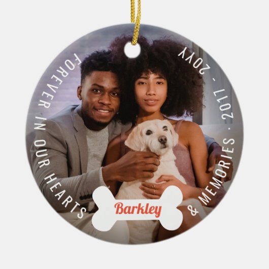 Pootafdrukken & Botten Hond Lieverd Huisdier Herde Keramisch Ornament (Voorkant)