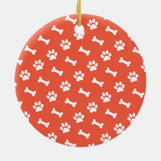 Pootafdrukken & Botten Hond Lieverd Huisdier Herde Keramisch Ornament (Achterkant)