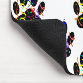 Pootafdrukken Confetti En Feestslinger Patroon Muismat (Hoek)
