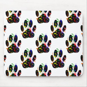 Pootafdrukken Confetti En Feestslinger Patroon Muismat