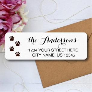 Pootafdrukken Custom Familie Naam Retouradres Stic Etiket