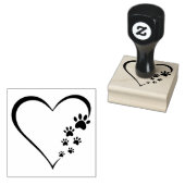 Pootafdrukken Hart Houten Stempel (Gestempeld)