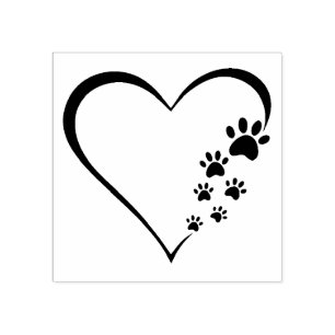 Pootafdrukken Hart Houten Stempel