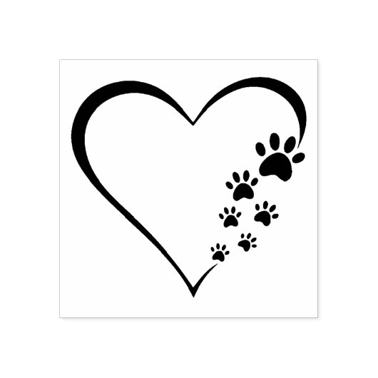 Pootafdrukken Hart Houten Stempel (Afrduk)