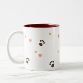 Pootafdrukken & Harten Gepersonaliseerde Mok (Links)