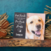 Pootafdrukken in ons hart Foto Hond Dier Herdenkin Fotoplaat (Zijkant)