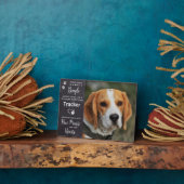 Pootafdrukken in ons hart huisdier hond Beagle her Fotoplaat (Zijkant)