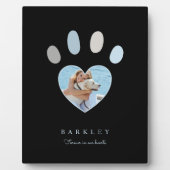 Pootafdrukken in onze harten Foto-herdenking Zwart Fotoplaat (Voorkant)