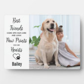 Pootafdrukken in onze harten huisdierhond herdenki fotoplaat (voorkant)