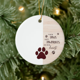 Pootafdrukken in Onze Harten Persoonlijk Hondenged Keramisch Ornament