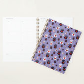 Pootafdrukken met rode harten op blauw planner (Display)