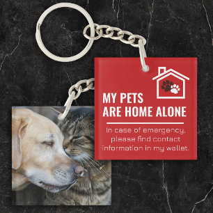 Pootafdrukken Mijn huisdieren zijn alleen thuis me Sleutelhanger