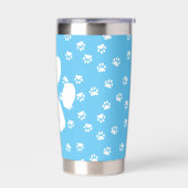 Pootafdrukken monogram geïsoleerde drinkbeker (Links)