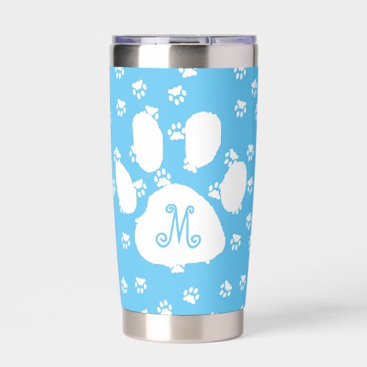 Pootafdrukken monogram geïsoleerde drinkbeker (Voorkant)