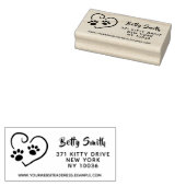 Pootafdrukken op je hart Retouradres & Website Rubberstempel (Gestempeld)