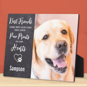 Pootafdrukken op ons hart Foto Hond Dier Herdenkin Fotoplaat