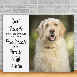 Pootafdrukken op ons hart Hond Foto Dierenherdenki Fotoplaat