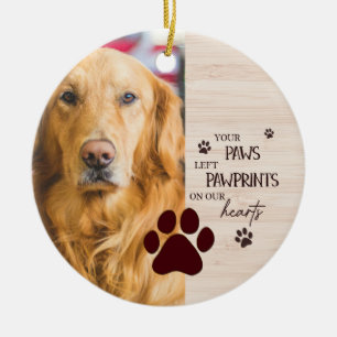 Pootafdrukken op Onze Harten Persoonlijk Hondenged Keramisch Ornament