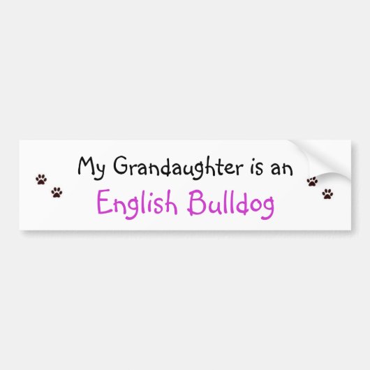 pootafdrukken, poetafdrukken, mijn grootdochter is bumpersticker (Voorkant)