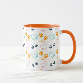 Pootafdrukken Schattige Hond Liefhebber Mok
