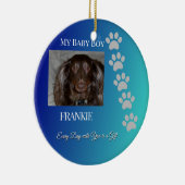 Pootafdrukken van Liefde Navy Teal Keramisch Ornament (Rechts)