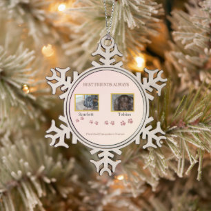 Pootafdrukken van Liefde Tin Sneeuwvlok Ornament