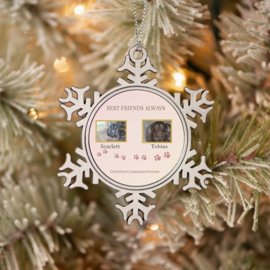 Pootafdrukken van Liefde Tin Sneeuwvlok Ornament (Boom)
