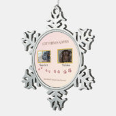 Pootafdrukken van Liefde Tin Sneeuwvlok Ornament (Rechts)