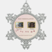 Pootafdrukken van Liefde Tin Sneeuwvlok Ornament (Voorkant)