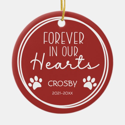 Pootafdrukken voor altijd in onze harten Foto Keramisch Ornament (Voorkant)