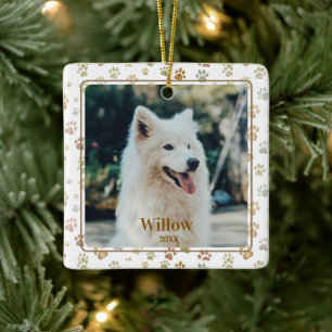 Pootafdrukken Waterverf Huisdier Foto Naam Keramisch Ornament