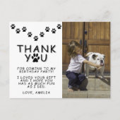 Pootafdrukken Zwart Witte Verjaardag Bedankt Foto  Briefkaart (Voorkant)