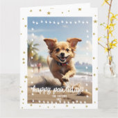 Pootafdrukkenlijstje Aangepaste huisdier foto Kaart (Gele Bloem)