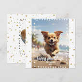 Pootafdrukkenlijstje met eigen huisdieren foto feestdagenkaart (Voorkant / Achterkant)