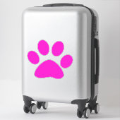 Pootafdrukkenpatroon heet roze aangepast knuffel sticker (Koffer)