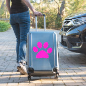 Pootafdrukkenpatroon heet roze aangepast knuffel sticker (Koffer Insitu)