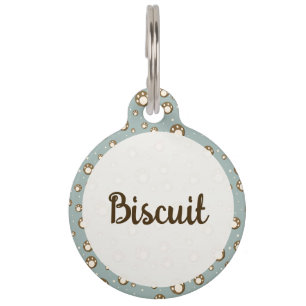 Pootafdrukkoekjes Groen Patroon Monogram Huisdierpenning