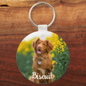 Pootafdrukkoekjes Groen Patroon Monogram Sleutelhanger (Voorkant)