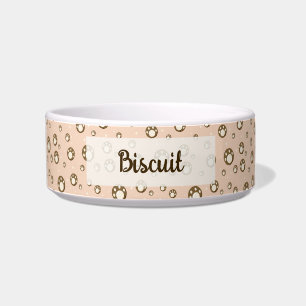 Pootafdrukkoekjes Licht Oranje Patroon Monogram Voerbakje